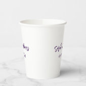 Gobelets En Papier couple de mariages. Nom date violet simple mo mini (Gauche)