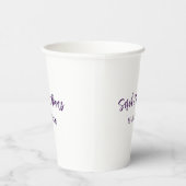 Gobelets En Papier couple de mariages. Nom date violet simple mo mini (Droite)