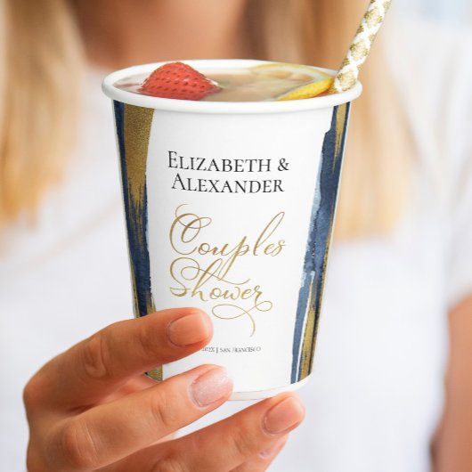 Gobelets En Papier Couples d'aquarelle Coupes de papier de douche | A