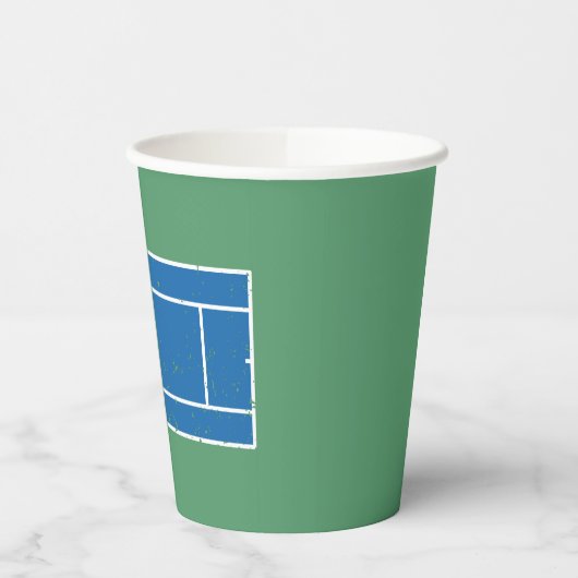 Gobelets En Papier Cour de Tennis Bleu et Vert Style déstressé (Gauche)