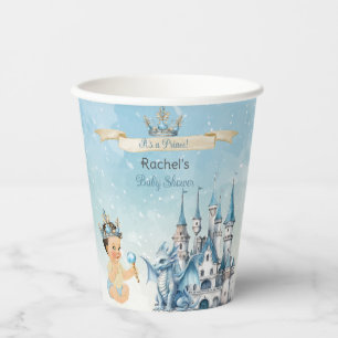 Gobelets En Papier Couronne de dragon du château du prince royal bleu