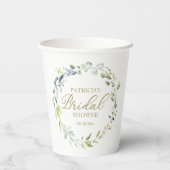 Gobelets En Papier Couronne de eucalyptus pour shower de mariage (Verso)