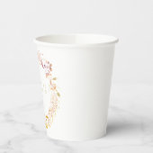 Gobelets En Papier Couronne de fleurs d'automne à l'aquarelle Bohème (Gauche)