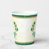 Gobelets En Papier Couronne de fleurs romantiques vert émeraude et bl (Droite)