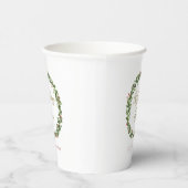 Gobelets En Papier Couronne de joie de Noël personnalisée en écriture (Droite)