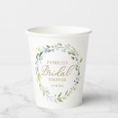 Gobelets En Papier Couronne de mariage Eucalyptus Verdure (Recto)