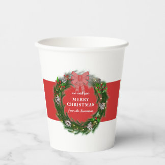 Gobelets En Papier Couronne de Noël personnalisée avec nom
