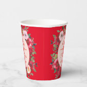Gobelets En Papier Couronne florale rouge mariage chinois moderne (Droite)
