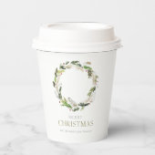 Gobelets En Papier Couronne verte de Noël (Recto)