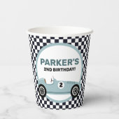 Gobelets En Papier Course automobile Blue Race Course Anniversaire (Verso)