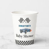 Gobelets En Papier Course de voiture garçon Baby shower (Verso)
