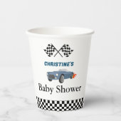 Gobelets En Papier Course de voiture garçon Baby shower (Recto)