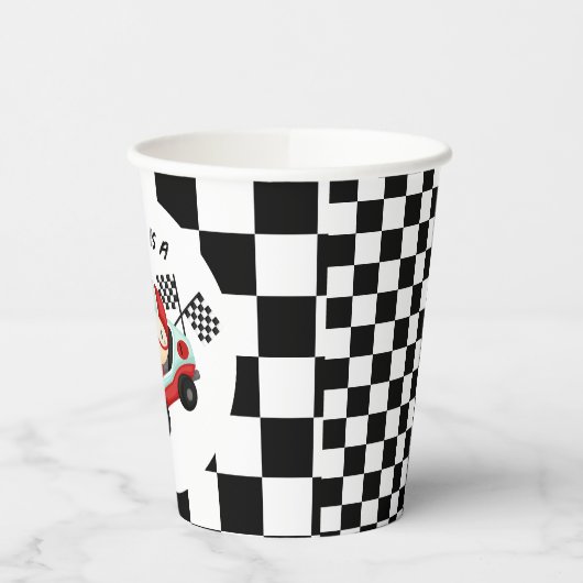 Gobelets En Papier Course de voitures de course thème d'anniversaire (Gauche)
