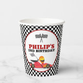 Gobelets En Papier Course voiture course fête d'anniversaire (Verso)