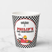 Gobelets En Papier Course voiture course fête d'anniversaire (Recto)