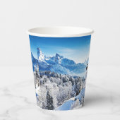 Gobelets En Papier Coutume de scène hivernale (Verso)