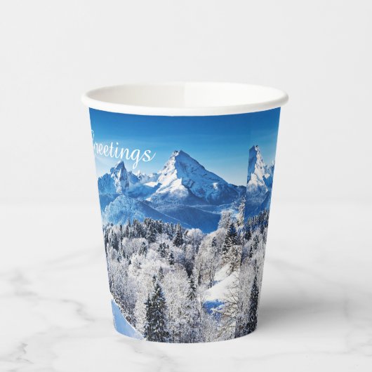 Gobelets En Papier Coutume de scène hivernale (Gauche)