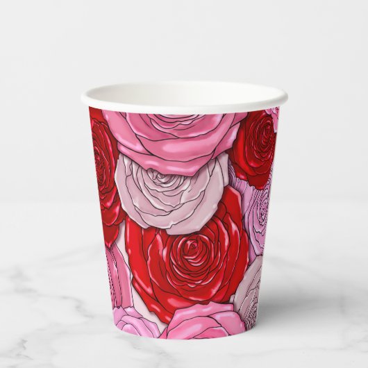 Gobelets En Papier Couverture des Roses (Verso)