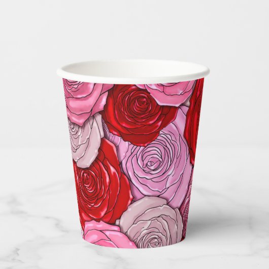 Gobelets En Papier Couverture des Roses (Recto)