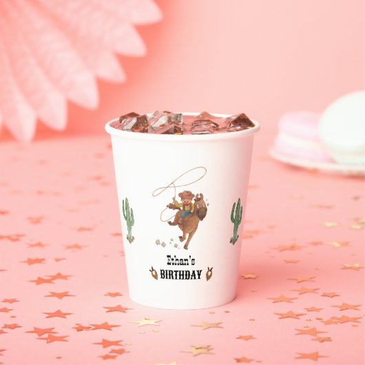 Gobelets En Papier Cowboy Anniversaire Rodeo Party (Insitu)