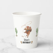 Gobelets En Papier Cowboy Anniversaire Rodeo Party (Verso)