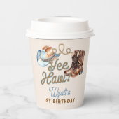 Gobelets En Papier Cowboy Boots First Rodeo Birthday (Verso)