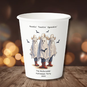 Gobelets En Papier Cowboy Ghosts Funny Western Halloween Party