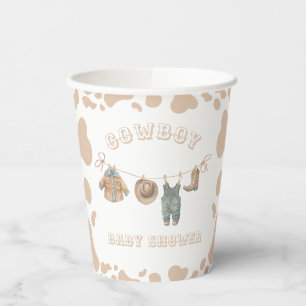 Gobelets En Papier Cowboy Western Light Brown Baby shower garçon