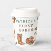 Gobelets En Papier Cowboy Wild West 1er Rodéo fête d'anniversaire (Recto)