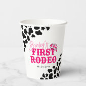 Gobelets En Papier Cowgirl Disco Rose Premier Rodéo (Verso)