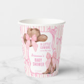 Gobelets En Papier Cowgirl rose arc ruban filles baby shower (Recto)