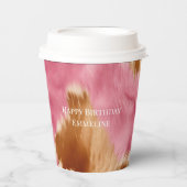 Gobelets En Papier Cowgirl Western Pink Brown Cream Cowhide (Recto)