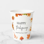 Gobelets En Papier Cozy Fall Thanksgiving Dinner Party (Recto)