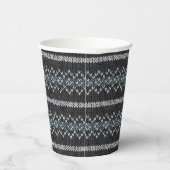 Gobelets En Papier Cozy Knitted Pattern Black and Gray  (Droite)