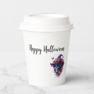 Gobelets En Papier Crâne de cuisine "Happy Halloween" Mug de voyage