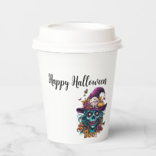 Gobelets En Papier Crâne de cuisine "Happy Halloween" Mug de voyage