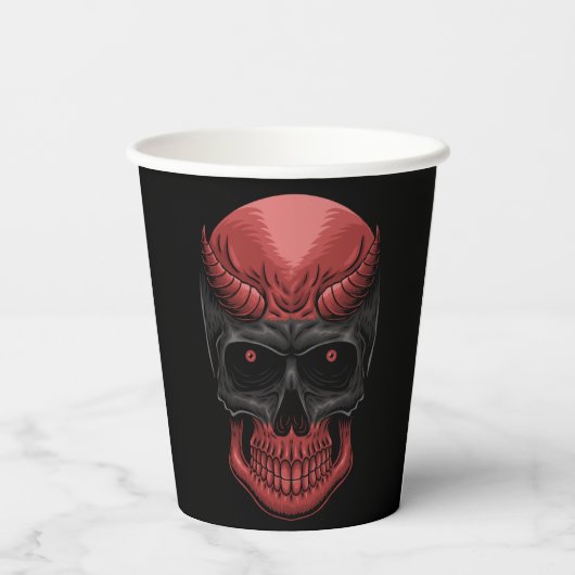Gobelets En Papier Crâne d'Halloween effrayant (Verso)