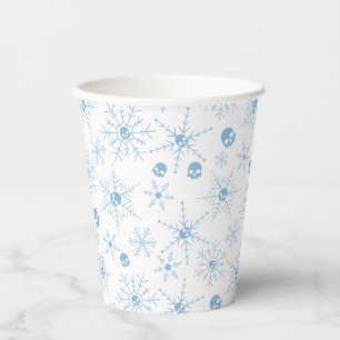 Gobelets En Papier Crâne effrayant Creepmas Flammes de neige de Noël
