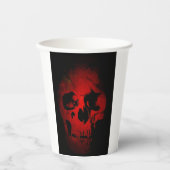 Gobelets En Papier Crâne rouge Squelette Imaginaire Art métal lourd (Recto)