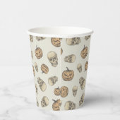 Gobelets En Papier Crânes et Citrouille Motif d'Halloween (Droite)