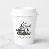 Gobelets En Papier Crânes gothiques & Roses Remercient Amical (Recto)