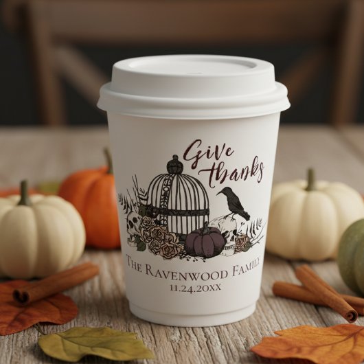 Gobelets En Papier Crânes gothiques & Roses Remercient Amical