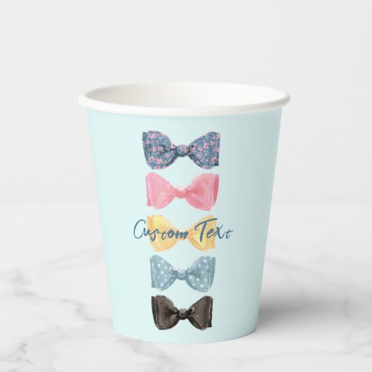Gobelets En Papier Cravates Bow personnalisés (Recto)