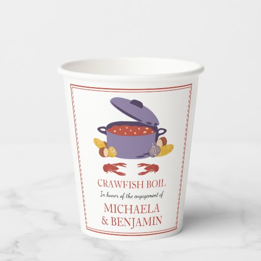 Gobelets En Papier Crawfish Boil Couples de douche (Verso)