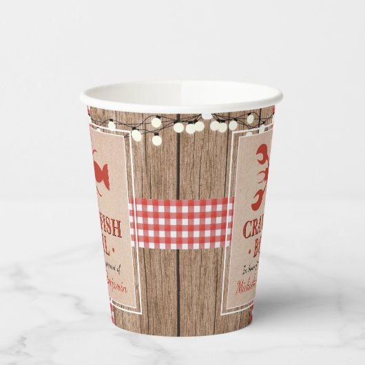 Gobelets En Papier Crawfish Boil Homard Engagement Partie Rustique (Gauche)