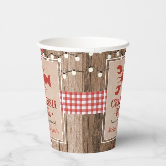 Gobelets En Papier Crawfish Boil Homard Engagement Partie Rustique (Droite)