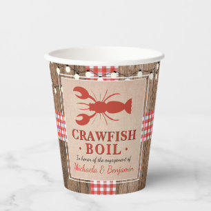 Gobelets En Papier Crawfish Boil Homard Engagement Partie Rustique