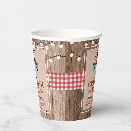 Gobelets En Papier Crawfish Boil Homard Rustic Engagement Party (Droite)