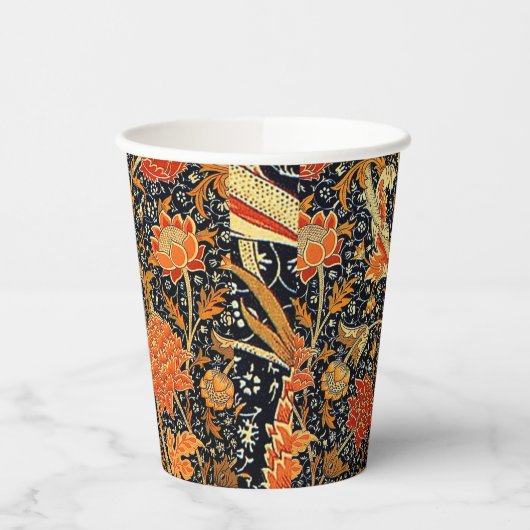 Gobelets En Papier Cray, un beau design William Morris, (Gauche)