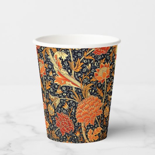Gobelets En Papier Cray, un beau design William Morris, (Recto)